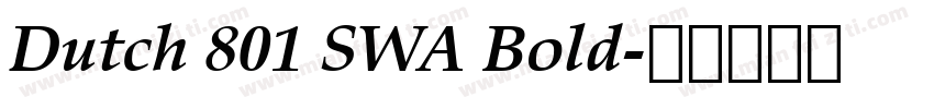 Dutch 801 SWA Bold字体转换